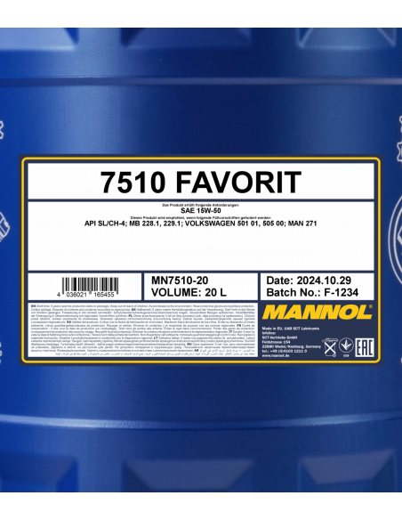 MANNOL FAVORIT 15W-50