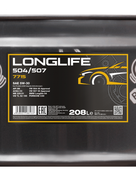 MANNOL LONGLIFE 504/507 5W-30