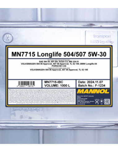 MANNOL LONGLIFE 504/507 5W-30