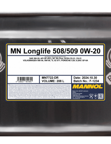 MANNOL LONGLIFE 508/509 0W-20