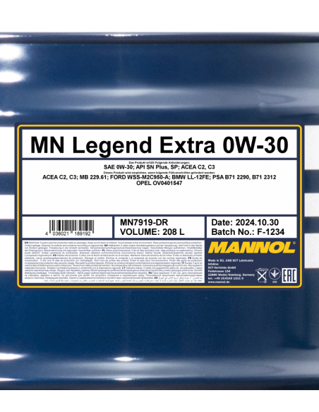 MANNOL LEGEND EXTRA 0W-30
