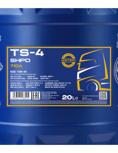 MANNOL TS-4 SHPD 15W-40 EXTRA
