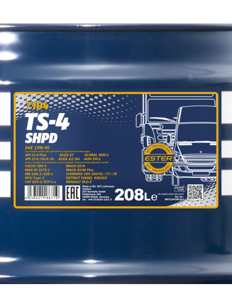 MANNOL TS-4 SHPD 15W-40 EXTRA