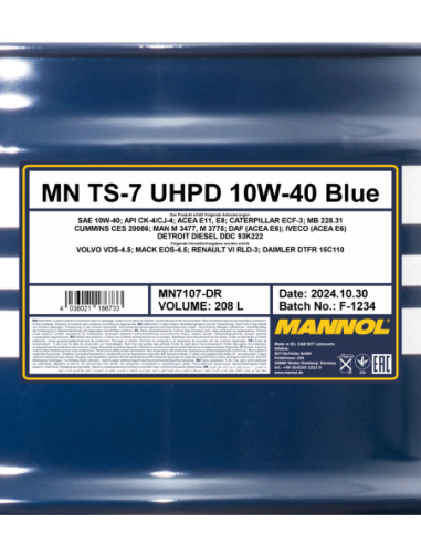 MANNOL TS-7 UHPD 10W-40 BLUE