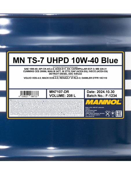 MANNOL TS-7 UHPD 10W-40 BLUE