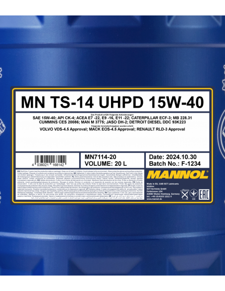 MANNOL UHPD TS-14 15W-40