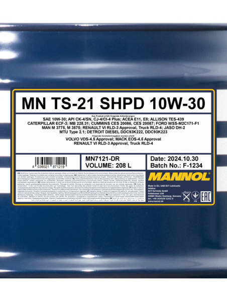MANNOL TS-21 SHPD 10W-30