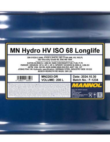 MANNOL HYDRO HV ISO 68