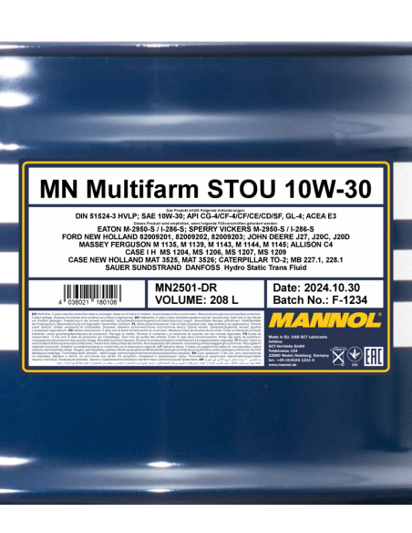 MANNOL MULTIFARM STOU 10W-30