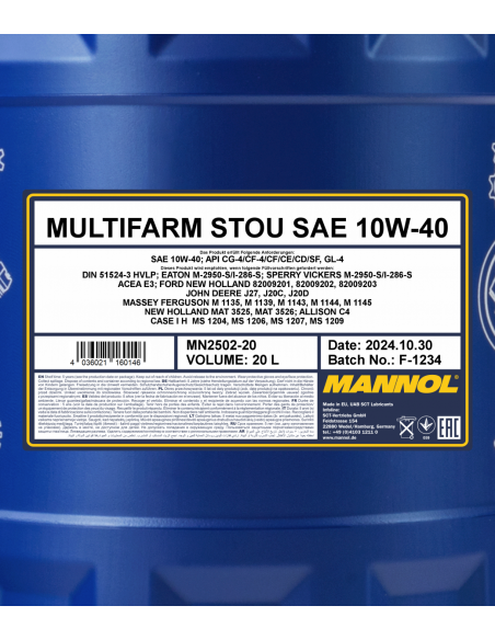 MANNOL MULTIFARM STOU 10W-40