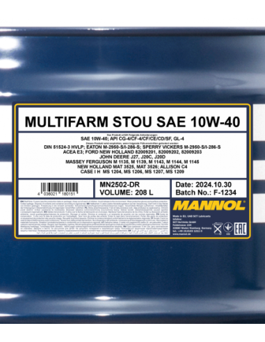 MANNOL MULTIFARM STOU 10W-40