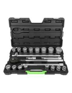 MALETÍN HERRAMIENTAS 21 PIEZAS VASOS 12 CANTOS 3/4" CINCADO