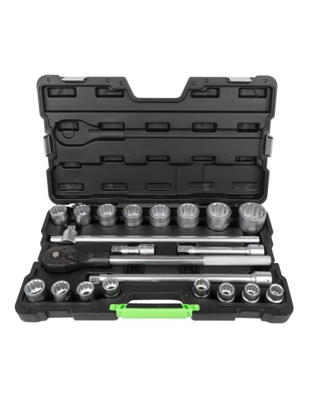 MALETÍN HERRAMIENTAS 21 PIEZAS VASOS 12 CANTOS 3/4" CINCADO