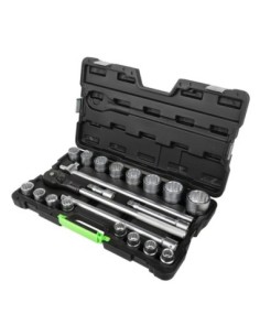 MALETÍN HERRAMIENTAS 21 PIEZAS VASOS 12 CANTOS 3/4" CINCADO 2