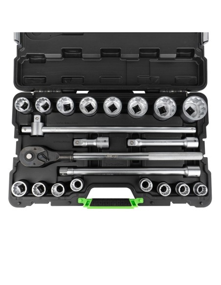 MALETÍN HERRAMIENTAS 21 PIEZAS VASOS 12 CANTOS 3/4" CINCADO