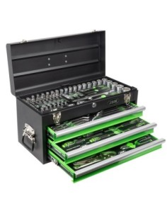 CAJA METÁLICA CON HERRAMIENTAS 143 PIEZAS CINCADO