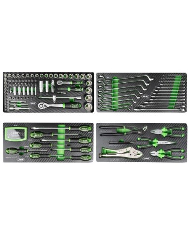 CAJA METÁLICA CON HERRAMIENTAS 143 PIEZAS CINCADO