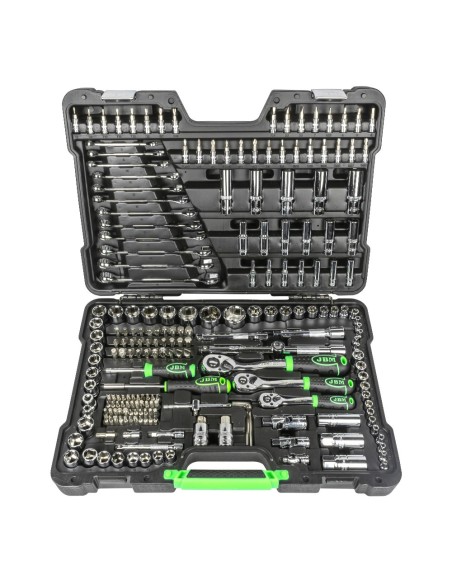 MALETÍN DE HERRAMIENTAS 216 PIEZAS CON VASOS HEXAGONALES CROMADO