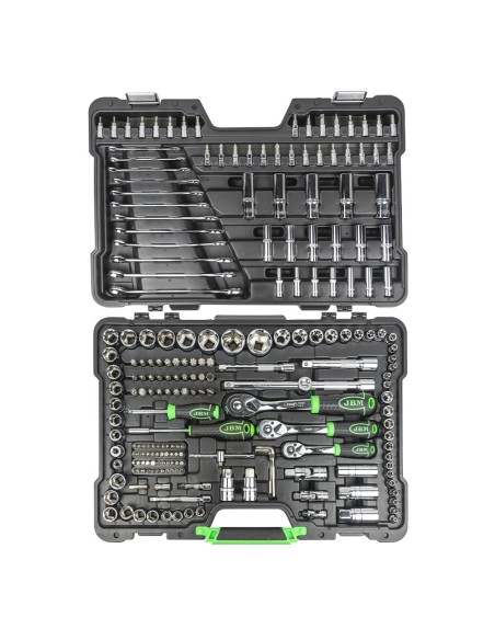 MALETÍN DE HERRAMIENTAS 216 PIEZAS CON VASOS HEXAGONALES CROMADO