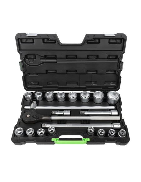 MALETÍN DE HERRAMIENTAS 21 PIEZAS VASOS HEXAGONALES 3/4" CINCADO