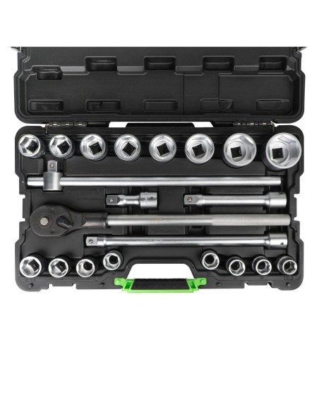 MALETÍN DE HERRAMIENTAS 21 PIEZAS VASOS HEXAGONALES 3/4" CINCADO