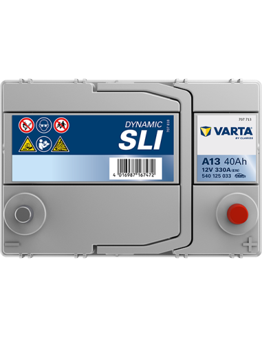 BATERÍA VARTA A13 DYNAMIC SLI 40 Ah  330  ARRANQUE + DERECHA