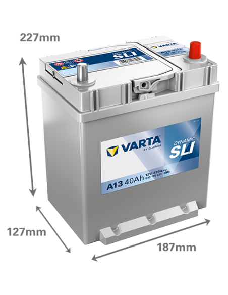 BATERÍA VARTA A13 DYNAMIC SLI 40 Ah  330  ARRANQUE + DERECHA