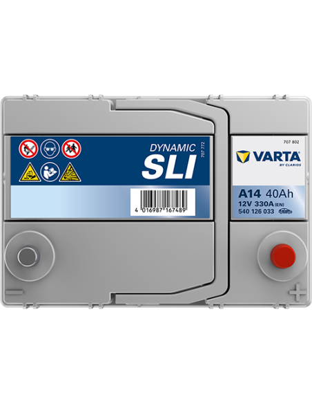BATERÍA VARTA A14 DYNAMIC SLI 40 Ah  330  ARRANQUE + DERECHA