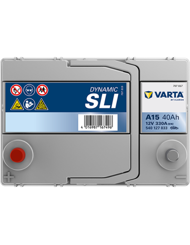 BATERÍA VARTA A15 DYNAMIC SLI 40 Ah  330  ARRANQUE + IZQUIERDA