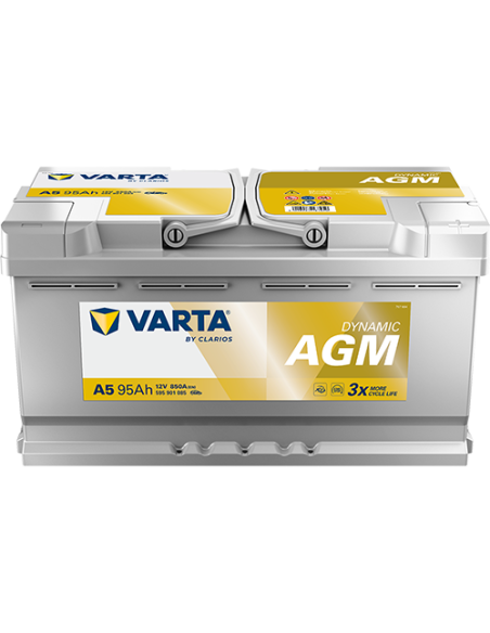 BATERÍA VARTA A5 DYNAMIC AGM 95 Ah  850  ARRANQUE + DERECHA