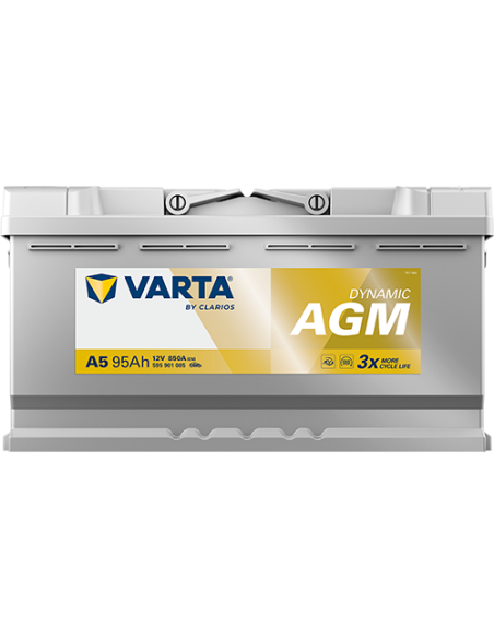 BATERÍA VARTA A5 DYNAMIC AGM 95 Ah  850  ARRANQUE + DERECHA