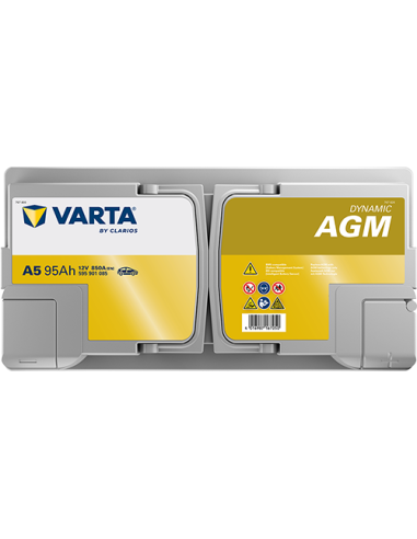 BATERÍA VARTA A5 DYNAMIC AGM 95 Ah  850  ARRANQUE + DERECHA