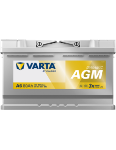 BATERÍA VARTA A6 DYNAMIC AGM 80 Ah  800  ARRANQUE + DERECHA 2