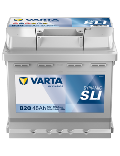 BATERÍA VARTA B20 DYNAMIC SLI 45 Ah  400  ARRANQUE + IZQUIERDA