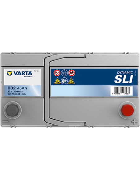 BATERÍA VARTA B32 DYNAMIC SLI 45 Ah  330  ARRANQUE + DERECHA