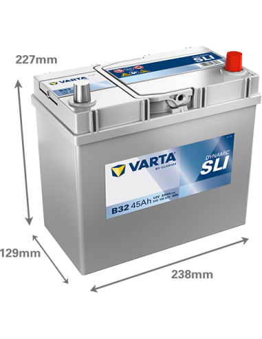 BATERÍA VARTA B32 DYNAMIC SLI 45 Ah  330  ARRANQUE + DERECHA