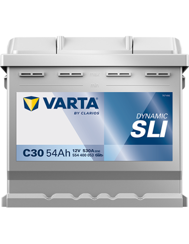 BATERÍA VARTA C30 DYNAMIC SLI 54 Ah  530  ARRANQUE + DERECHA