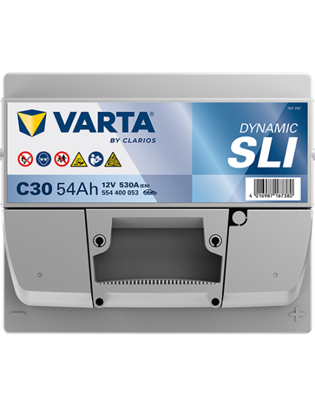 BATERÍA VARTA C30 DYNAMIC SLI 54 Ah  530  ARRANQUE + DERECHA