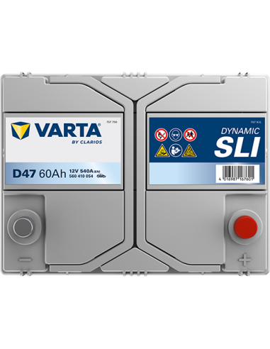 BATERÍA VARTA D47 DYNAMIC SLI 60 Ah  540  ARRANQUE + DERECHA