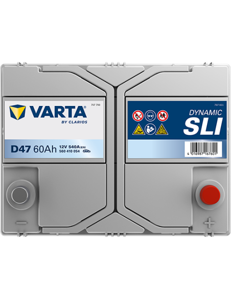 BATERÍA VARTA D47 DYNAMIC SLI 60 Ah  540  ARRANQUE + DERECHA