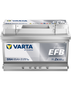 BATERÍA VARTA D54 DYNAMIC EFB 65 Ah  650  ARRANQUE + DERECHA