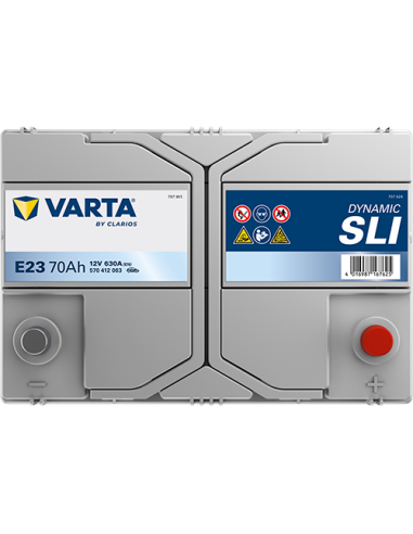 BATERÍA VARTA E23 DYNAMIC SLI 70 Ah ARRANQUE 630 + DERECHA