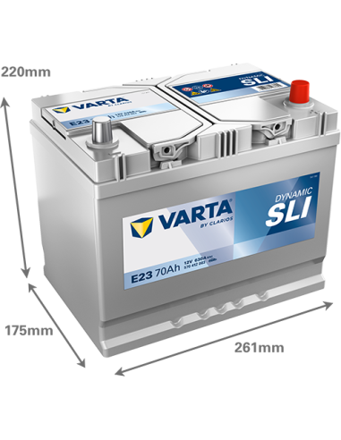 BATERÍA VARTA E23 DYNAMIC SLI 70 Ah ARRANQUE 630 + DERECHA