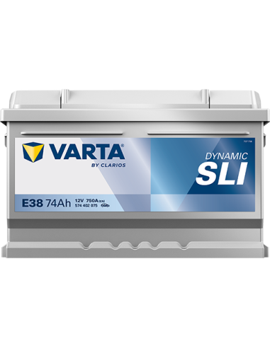 BATERÍA VARTA E38 DYNAMIC SLI 74 Ah ARRANQUE 750 + DERECHA
