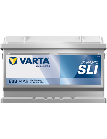BATERÍA VARTA E38 DYNAMIC SLI 74 Ah ARRANQUE 750 + DERECHA