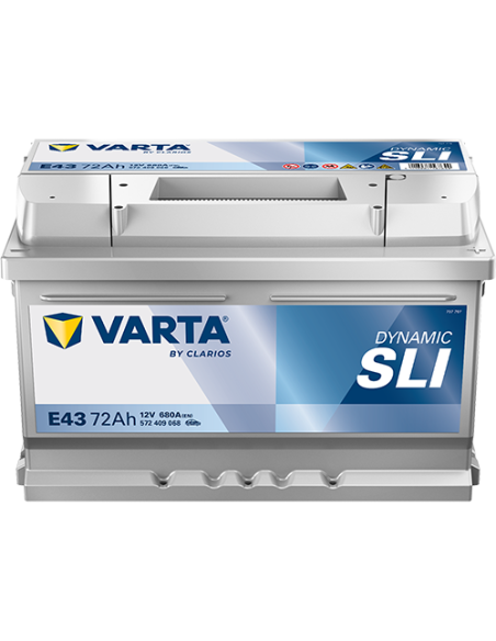 BATERÍA VARTA E43 DYNAMIC SLI 72 Ah ARRANQUE 680 + DERECHA
