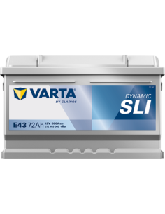 BATERÍA VARTA E43 DYNAMIC SLI 72 Ah ARRANQUE 680 + DERECHA 2