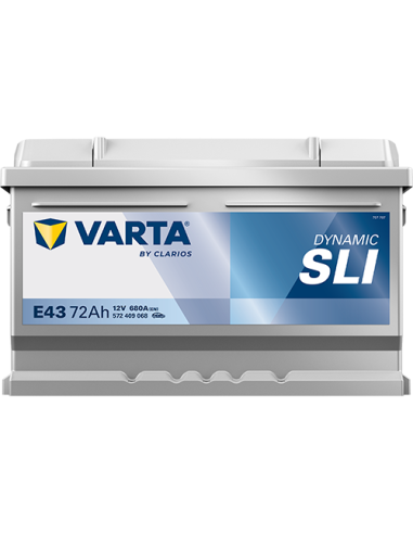 BATERÍA VARTA E43 DYNAMIC SLI 72 Ah ARRANQUE 680 + DERECHA
