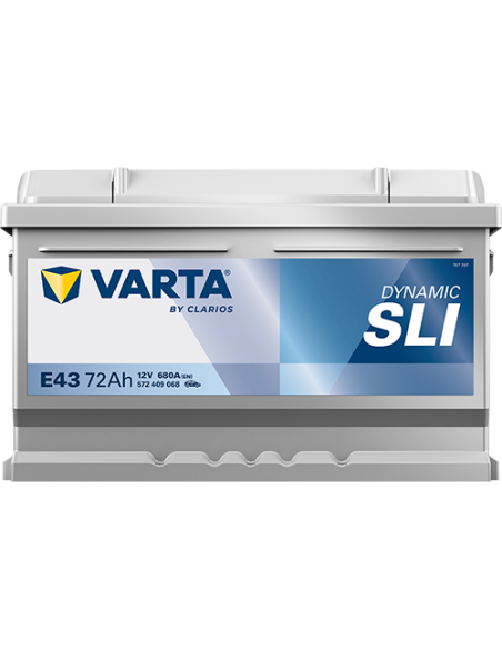 BATERÍA VARTA E43 DYNAMIC SLI 72 Ah ARRANQUE 680 + DERECHA
