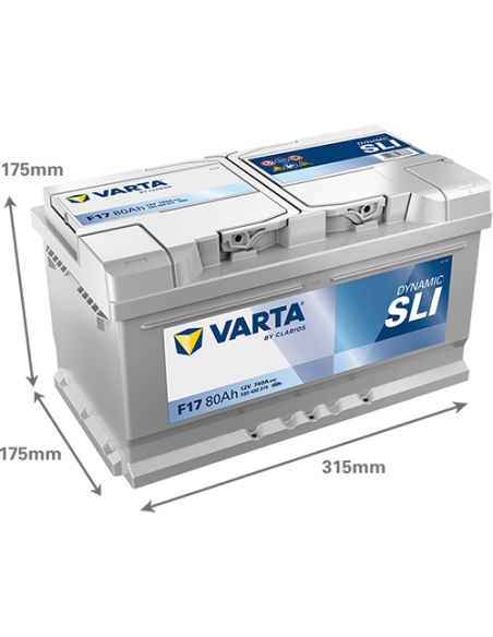 BATERÍA VARTA F17 DYNAMIC SLI 80 Ah ARRANQUE 740 + DERECHA